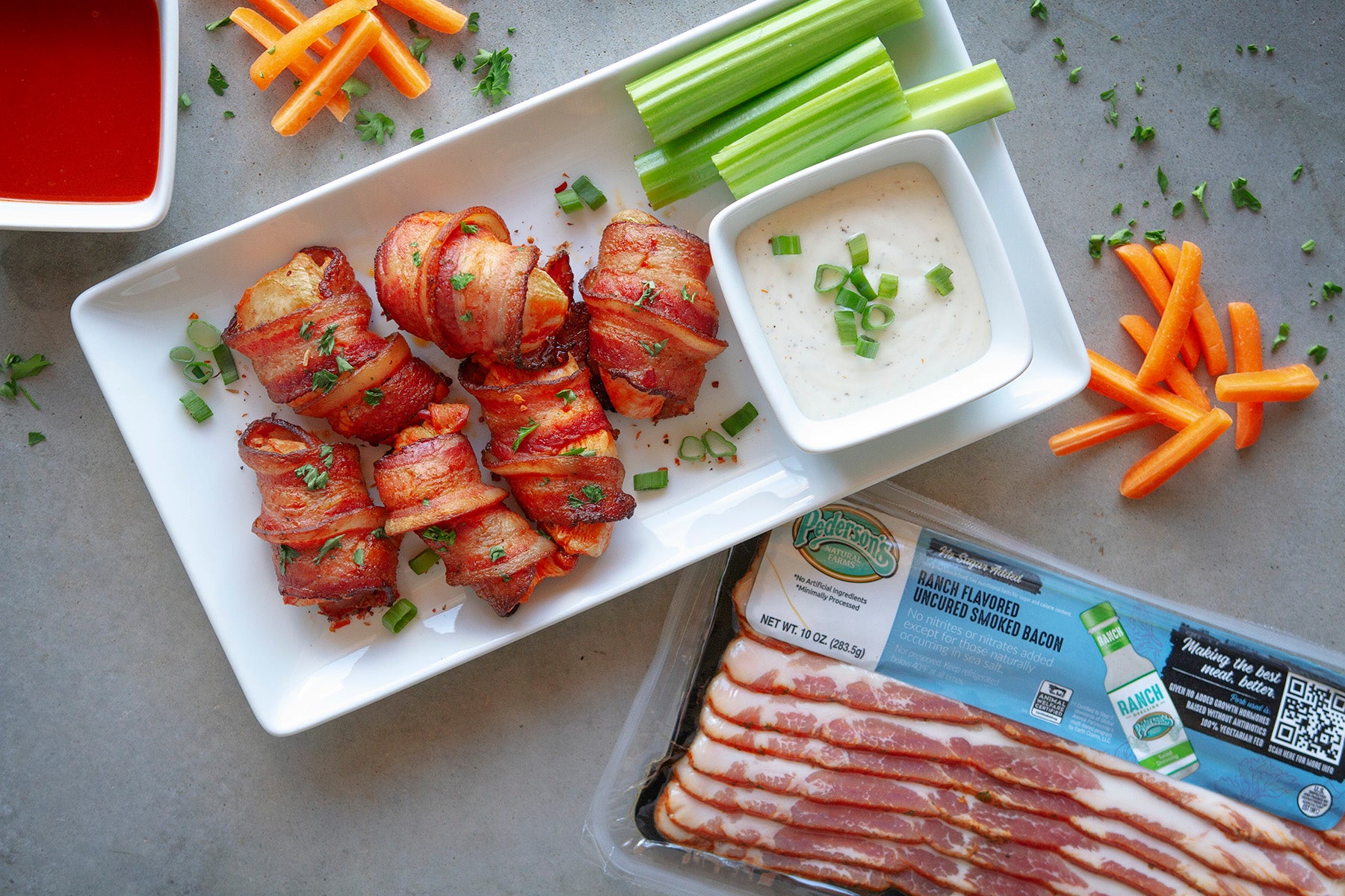 Air Fryer Ranch Bacon Wrapped Buffalo Chicken