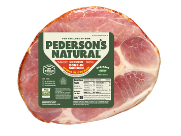 A packaged Pederson's Natural Uncured Bone-In Smoked Spiral Sliced Ham