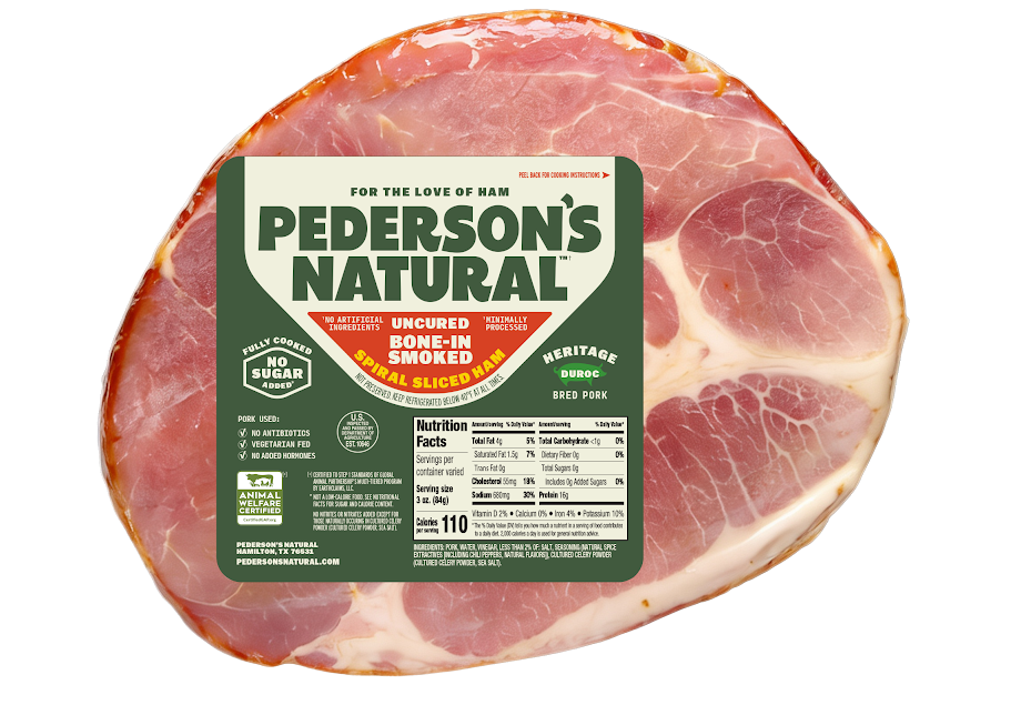 A packaged Pederson's Natural Uncured Bone-In Smoked Spiral Sliced Ham