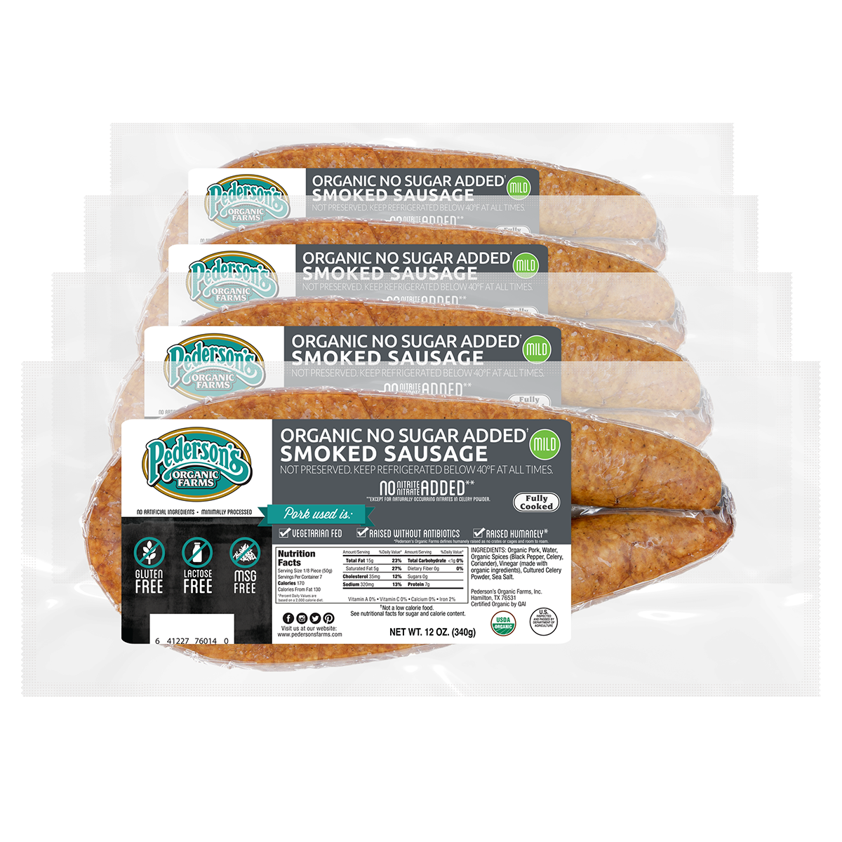 Organic No Sugar Added Smoked Sausage (4 Pack)