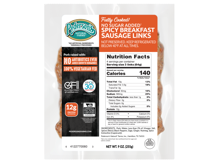 Fully Cooked Spicy Breakfast Sausage Links (4 Pack)
