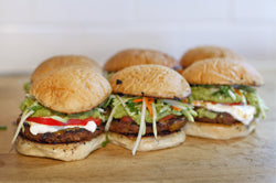 prepared ground bison sliders with taco fixings added, recipe example image