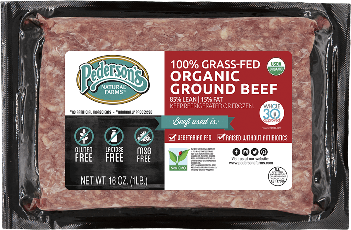 100% Grass Fed Organic Ground Beef (3 Pack) - Pederson's Natural Farms