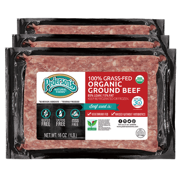 100% Grass Fed Organic Ground Beef (3 Packages) - Pederson's Natural Farms