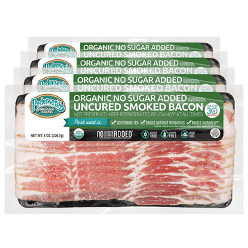 Organic No Sugar Added Uncured Smoked Bacon (4 Pack)