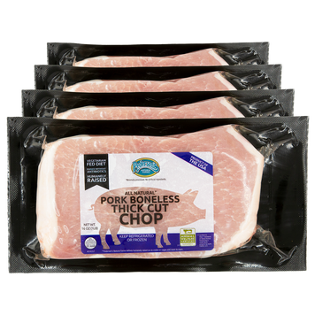 4 packages of Pederson's Farms All Natural, Duroc-sired Boneless Thick Cut Pork Chops
