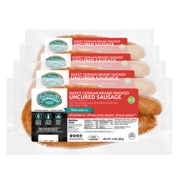 Sweet German Brand Smoked Uncured Sausage (4 Pack)