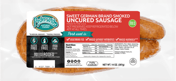 Sweet German Brand Smoked Uncured Sausage  - Pederson's Natural